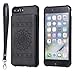Produktbild Shinyzone Backcover Leder Hülle für iPhone 8/iPhone 7 mit Kartenhalter,Geprägtes Sonnenblumen Muster Brieftasche Flip Tasche mit Magnetischem Stand mit Abnehmbarem Lanyard,Schwarz