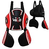 VELO Belly Protector Body Pad Armour Guard Chest MMA Muay Thai Boxing Training Red-Black
