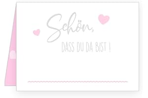 Edition Seidel Set 50 Premium Tischkarten Platzkarten Namenskarten Hochzeit - Geburtstag - Taufe - Kommunion - Konfirmation - Feier (Rosa/Pink, 50 Karten)