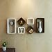 DecorNation Wall Shelf Set of Six Cube Rectangle Designer Wall Rack Shelves - White and Brown RS.1999.00