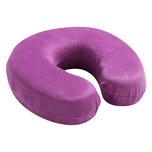 Cuscino Da Viaggio Memory Foam Per Cervicale - Ideale Per Auto, Aereo, Treno | Rivestimento Lavabile (Azzurro)