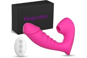 MOGUUEAO Vibradorador Mujer Juguetes Eróticos para pareja Sexuales succionador Clitoris Mujer original 6X6 modos vibradorador clítoris Consoladores.. para recargable (MY-Rojo E)