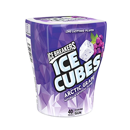 ICE BREAKERS ICE CUBES Sugar Free Gum (Arctic Grape, 40-Piece Container)
