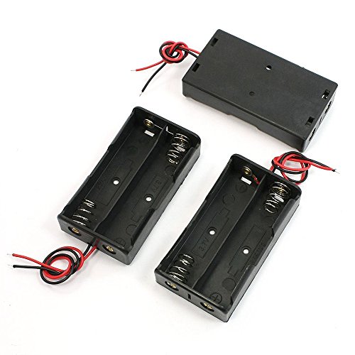 Caja de almacenamiento de bateria - SODIAL(R)3 pcs negro Caja de almacenamiento de bateria para 18650 3,7V baterias