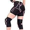 BelugaDesign 3D Protection Padded Shorts Knee Set | Hip Butt Tailbone Impact Shorts for Ski Skateboard Snowboard Volleyball Ice Figure Skating | Adjustable Breathable Knee Brace for Women, Pink Black