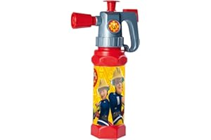 Simba 109252514 Sam Le Pompier Mousse et Canon à Eau, Jouet à Eau, éclaboussure d'eau ou Mousse, mécanisme à air comprimé, Pompier, extincteur, 31 cm, Jeu de rôle, à partir de 3 Ans