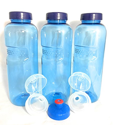 3 x Original Kavodrink Trinkflaschen aus TRITAN 100% ohne Weichmacher im Sparset: 3x0,5 Liter (rund) + 3 Standarddeckel + 2 Sportdeckel (FlipTop) + 1 Trinkdeckel (Push PULL) ohne Weichmacher ohne Schadstoffe BPA frei BPS frei Phtalath frei geruchsfrei und geschmacksneutral aus sterreich