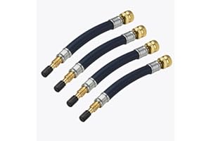 Manovella Reifenventilverlängerung 210 mm – Flexibler Gummischlauch mit robustem Metallventil für LKW, Wohnmobil, Bus, Anhänger und mehr – Ideal für schwer zugängliche Ventile (4 Stück)