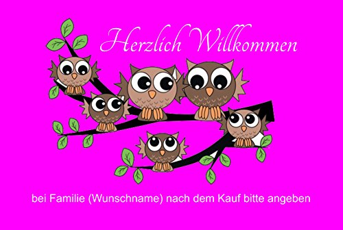 Creativ Deluxe 'Bienvenidos en Familia (Nombre Personalizado) - Felpudo (Estampado Felpudo Interior frigo Divertido diseño Felpudo (