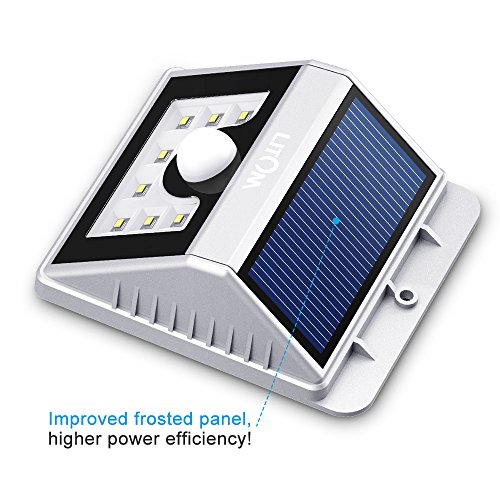 Litom Solarleuchten, Solar Wandleuchte,Solar Außenleuchte 8 helle LED drahtlose Solarleuchte fürGarten, Zaun, Garten, Garten Deko, Garage, Treppe usw. Silber 2 Stück - 3