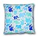 Decorative Cushion Cover 80 x 80cm, Elephants in Blue