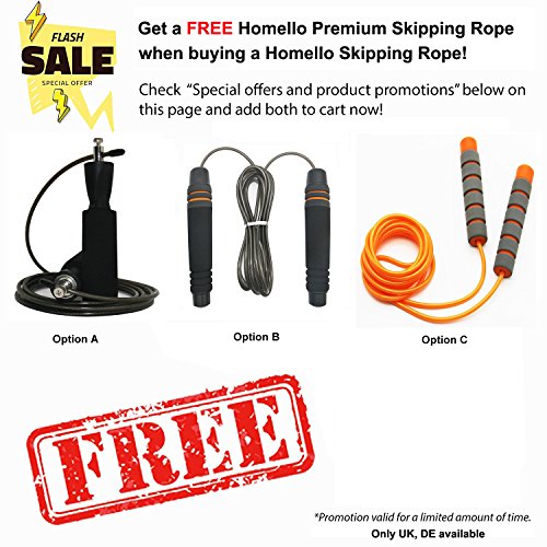 Springseil Speed Rope, Homello Sport Jump Rope – Verstellbare Drahtseil – Kugellager – Weicher Griffe – Beste Fitness Seilspringen für Abnehmen Fat Burning Übungen, Boxen, Crossfit WOD, MMA, Workout, Boxer, Double Under und Cardio Training, für Kinder und Erwachsene - 2