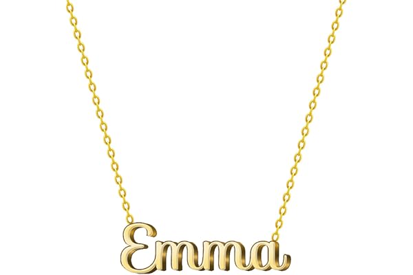 cotigo Collier Prénom en Acier Inoxydable - Pendentif Nom Personnalisé Argent ou Or - Collier Femme - Cadeaux Personnalisés pour Femme