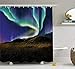 Produktbild Alaska Shower Curtain, Alaskan Meadows in The Night with Aurora Borealis Natural Beauties of The North, Fabric Bathroom Decor Set with Hooks, 60x72 Inches, Multicolor