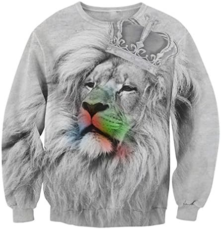 Uegily Animal Hoodie Sweatshirt 3D Wolf Lion Tiger Print Hoody Men Women Casual s Harajuku Hip Hop Clothing xd126 XL