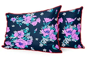 DreamVio Jute Fabric Printed Decorative Pillow/Throw/Cushion Covers for Living Room, Bed Room, Sofa,Chairs,Pillow Cases, Pillow Covers Set of 2, Size 12x18 Inches Style1