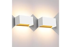 Kingwei 2 pezzi 20w Applique Esterno Interno 3000K Bianco Caldo Applique da Esterno Angolo del Fascio Regolabile Lampada da Parete Muro Esterno IP65 I