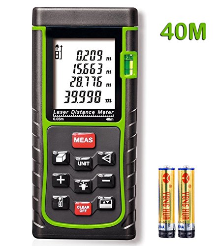 Laser Entfernungsmesser KingTop Digital Laser Messgerät für Distanz, Flächen, Volumen, Messbereich 0,05~40m
