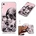 Produktbild iPhone 8 Hülle, iPhone 7 Hülle, Edaroo TPU Silikon Schutz Handy Hülle Handytasche HandyHülle Etui Schale Klar Clear Transparent mit süßes bunt Motiv Schutzhülle Case Cover Silikon Hülle für Apple iPhone 8 (2017 Freigegeben)/ iPhone 7 (4,7 Zoll) - Schwarzer Blumen Schädel Totenkopf