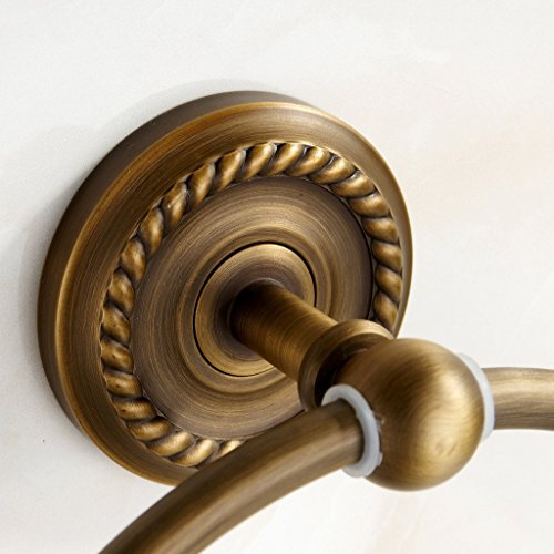 Weare Home Einfachheit Badezimmer Accessoires Antik Wandhalter Handtuchring rund Handtuchhalter, alle Gelb Kupfer Messing Bronze - 3