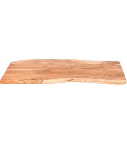 Massivholz-Tischplatte Aus Eiche – 100x50x4 Cm, Unbehandelt, Mit Baumkante, Für DIY-Tischprojekte