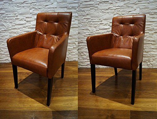 Quattro Meble Echtleder Esszimmerstühle Massivholz Stühle David Arm Pik