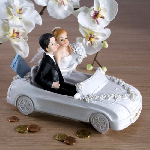 Spardose Hochzeitsauto weiß Brautpaar Hochzeit Auto - 3