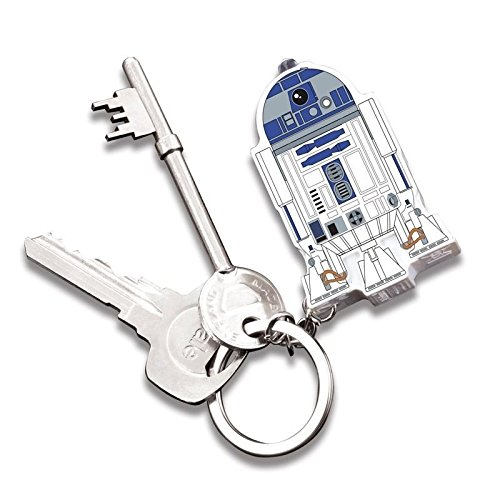 Preisvergleich Produktbild Star Wars R2-D2 Schlüsselanhänger mit Sound und Licht - Schlüsselring Schlüssel Ring Taschenlampe mit Sound und Licht