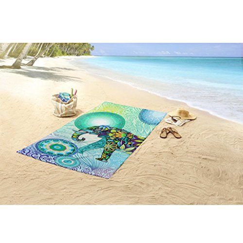 HIP Strandtuch Strandlaken Duschtuch Baumwolle blau bunt 100 x 180 cm - 2