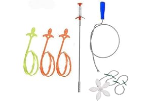 YKKJ 6Pcs Crochets de nettoyage d'évier flexibles traitement des eaux usées tubes de nettoyage tuyau de drainage pour évier de cuisine salle de bain baignoire bouchée。