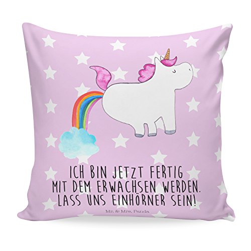 Mr. & Mrs. Panda Kissen 40x40 Einhorn Pupsend - 100% handmade in Norddeutschland - Einhorn, Pups, Unicorn, Regenbogen, Glitzer, Einhornpower, Erwachsenwerden, Spaß, lustig, Freundin Kissen, Kissenhülle, Kopfkissen, Geschenk, Schenken, Couch, Sofakissen, weich, flauschig, 40x40, 40 x 40 Einhorn, Pups, Unicorn, Regenbogen, Glitzer, Einhornpower, Erwachsenwerden, Spaß, lustig, Freundin