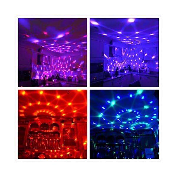 NIUBIEER Disco lights Glitter Ball 3W RGB LED Strobe Light Music Activated Party Lights Glitter Ball with Remote Control,Mini Mirror Ball Rotating Effective lighting for Home Birthday Party,KTV,Bar - Image 4