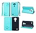 Produktbild Lonchee LG G3 (5,5 Zoll) Wallet Tasche Brieftasche Schutzhülle , geprägten Design Hochwertige PU Leder Folio Tasche Case Hülle im Bookstyle mit Standfunktion Kredit Kartenfächer (Mint Green)