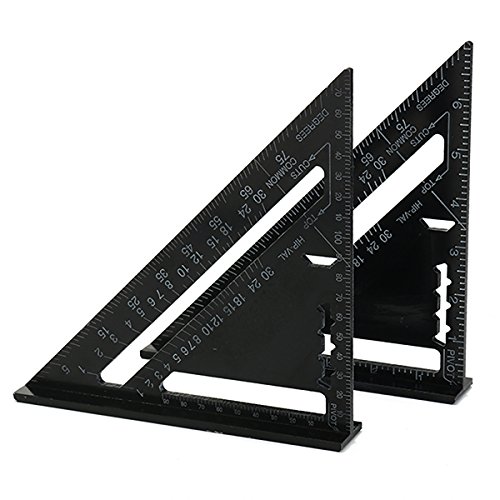 7inch Aluminum Alloy Triangle Angle Protractor Speed Square Measuring Ruler Miter Metric/Inch - B