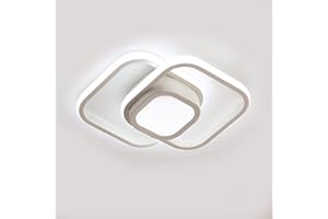 DAXGD Plafoniera LED Soffitto, 32W 3600LM Lampada da Soffitto Quadrato, Lampadario LED Moderna per Bagno Corridoio Camera da Letto Balcone 220V, 6500K Luce Bianca Fredda