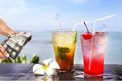 SILIKON EISWÜRFEL-BEREITER Formen 2 x 15 Stück Bonus: gratis Eis-Zange und eBook, Ideale Größe zur Kühlung auf perfekte Temperatur bei minimale Verdünnung, Schalen umfassend LFGB + FDA geprüft - 2