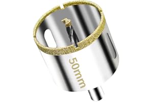 Meccion 50mm Sierra Perforadora de Diamante con Broca de Centro Piloto, Broca de Diamante para Azulejos, Porcelana, Vidrio, Mármol, Cerámica