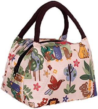 HuiSiFang® Recycled Insulated Lunch Box Round Handle Printing Waterproof Lunch Bag Fashionable Handbag