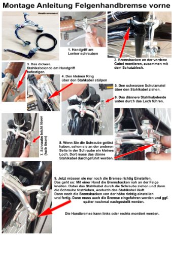 Felgenhandbremse Set für vorne an Hollandräder - 2