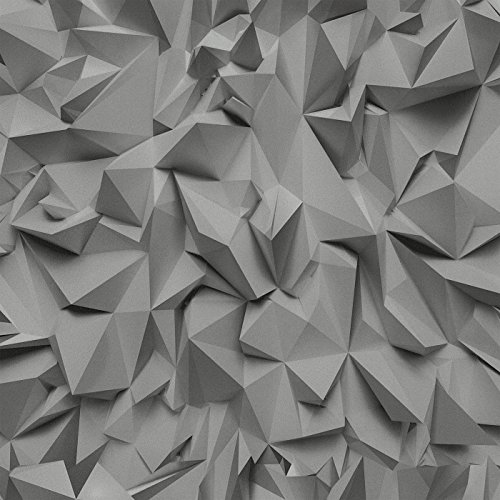 P&S Times - Tapete 3D Effekt Dreieck Muster Geometrische Texturierte Vlies Tapete - Grau Silber 42097-40
