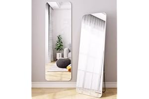 Bai You Mei Spiegel ganzkörper 150cm*40cm Ganzkörperspiegel Standspiegel Spiegel Groß Wandspiegel mit Ständer zum Stehen oder Anlehnen (Weiß)