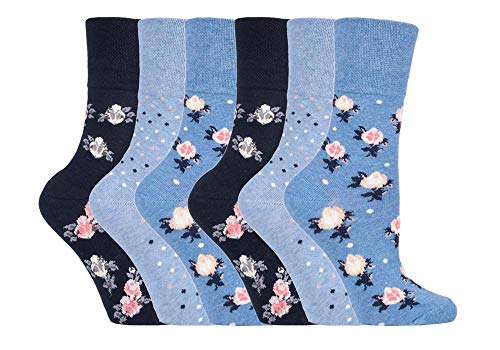 6 pairs Ladies SockShop Cotton Gentle Grip EUR 37-42, UK 4-8, Socks