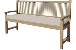 chilly pilley Coussin De Banc Housse Amovible Lavable Zip avec Passants Coussin pour Banc De Jardin Terrasse (140 x 40 x 5 cm, Crème)