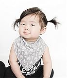 RayMoon Pack of 4 Baby Stoffdruck Baumwolle Dreieckstücher Lätzchen Spucktuch Halstücher - 5