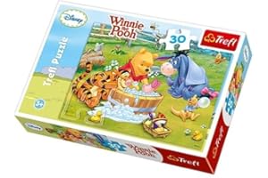 Trefl Kąpiel Prosiaczka Puzzle 30 Elementów Kubuś Puchatek o Wysokiej Jakości Nadruku dla Dzieci od 3 lat