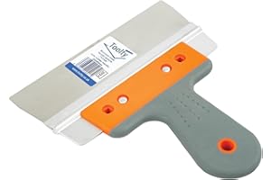 Toolty Couteau à enduire en acier inoxydable, couteau à mastic flexible, grattoir pour cloison sèche, spatule pour revêtement de finition – 200 mm – Aluminium – Bricolage – TLTY-2028