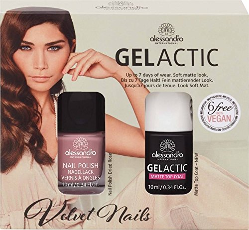 Alessandro International GelActic Matte Set - Top Coat + Nail Polish (Rose) Limitierte Edition