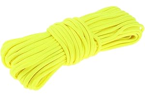 Inzopo Glow in the Dark 550 Luminous 9 Strand Paracord Parachute Rope Cord 20m 4mm for Crafts/Bracelet Outdoor Camping Tent Fishing yellow