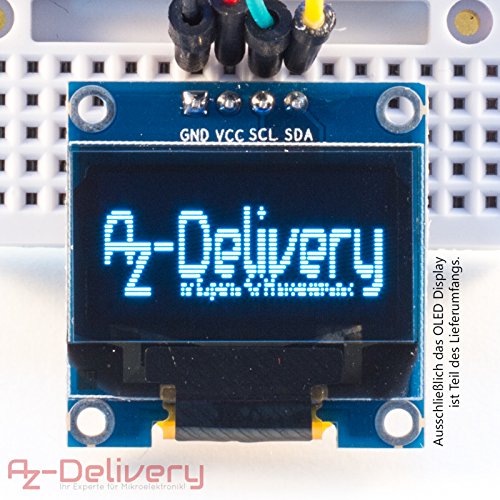 AZDelivery Pantalla OLED Display I2C 128 x 64 p  xeles 0 96 pulgadas para Arduino y Raspberry Pi