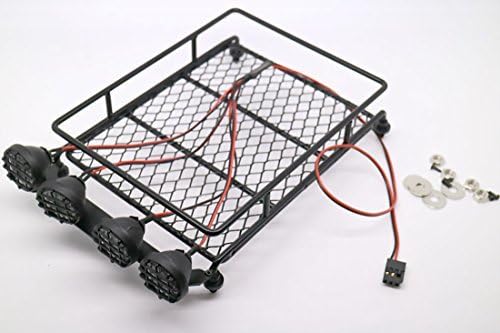 WishRingRC 1:10 Roof Luggage Rack LED Light Bar Wrangler Tamiya CC01 SCX10 Axial 513B